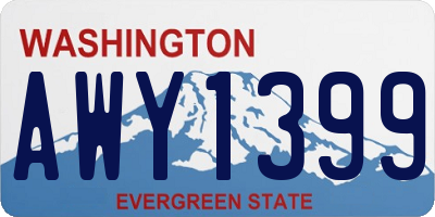 WA license plate AWY1399