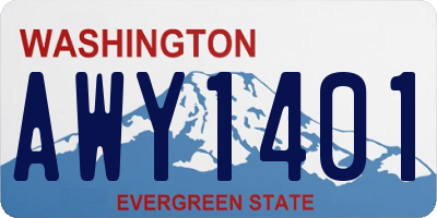 WA license plate AWY1401