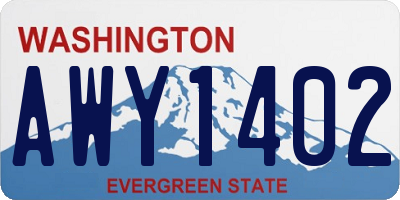WA license plate AWY1402