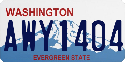 WA license plate AWY1404