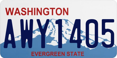 WA license plate AWY1405