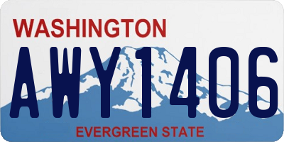 WA license plate AWY1406