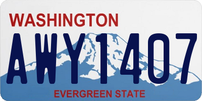 WA license plate AWY1407