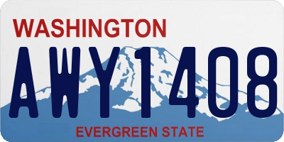 WA license plate AWY1408
