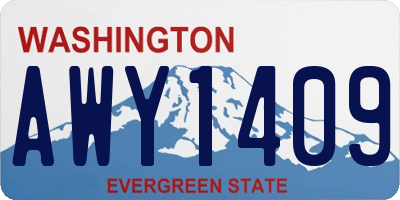 WA license plate AWY1409