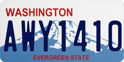 WA license plate AWY1410