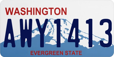 WA license plate AWY1413