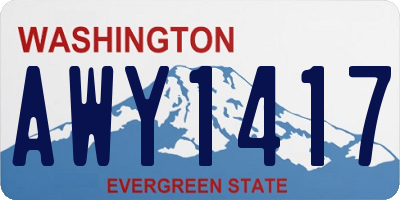 WA license plate AWY1417