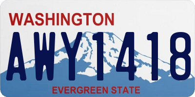 WA license plate AWY1418