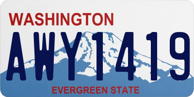 WA license plate AWY1419