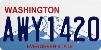 WA license plate AWY1420
