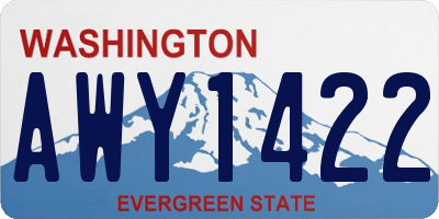 WA license plate AWY1422