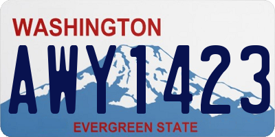 WA license plate AWY1423