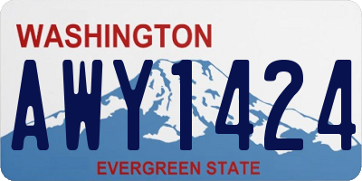 WA license plate AWY1424