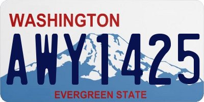 WA license plate AWY1425