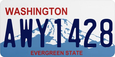 WA license plate AWY1428