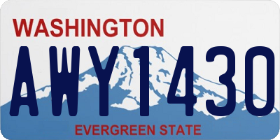WA license plate AWY1430