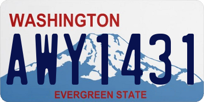 WA license plate AWY1431