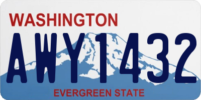 WA license plate AWY1432