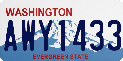 WA license plate AWY1433