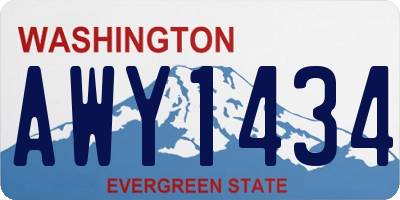 WA license plate AWY1434