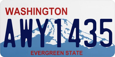 WA license plate AWY1435