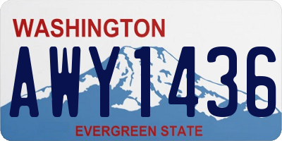 WA license plate AWY1436