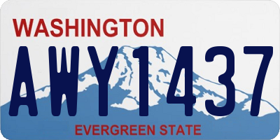 WA license plate AWY1437