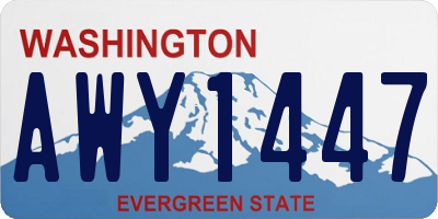 WA license plate AWY1447