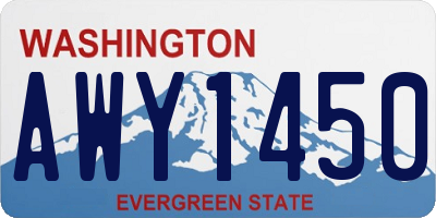 WA license plate AWY1450