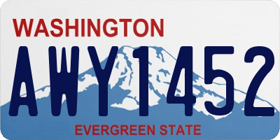 WA license plate AWY1452