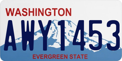 WA license plate AWY1453