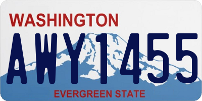 WA license plate AWY1455