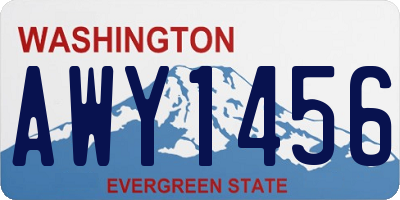 WA license plate AWY1456