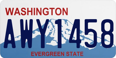 WA license plate AWY1458