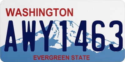 WA license plate AWY1463