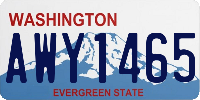 WA license plate AWY1465