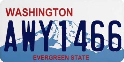 WA license plate AWY1466