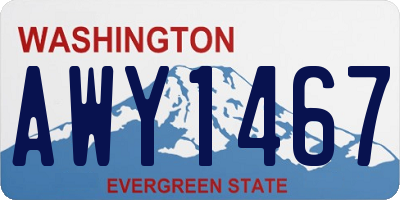 WA license plate AWY1467