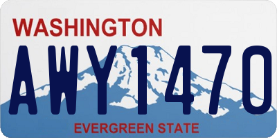 WA license plate AWY1470