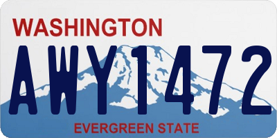 WA license plate AWY1472