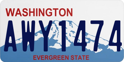 WA license plate AWY1474