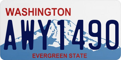 WA license plate AWY1490