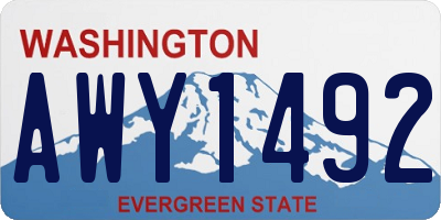 WA license plate AWY1492