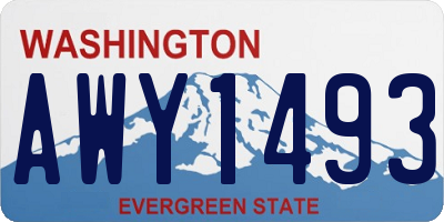WA license plate AWY1493