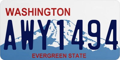 WA license plate AWY1494