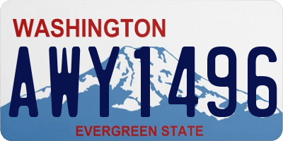 WA license plate AWY1496