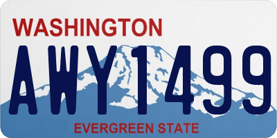 WA license plate AWY1499