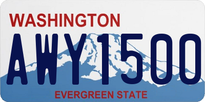 WA license plate AWY1500