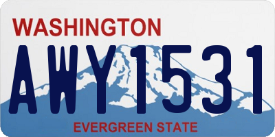 WA license plate AWY1531